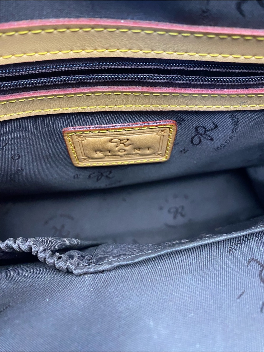 Rioni Brown Tote with Tan Trim and Buckle Details - Picture 6 of 12